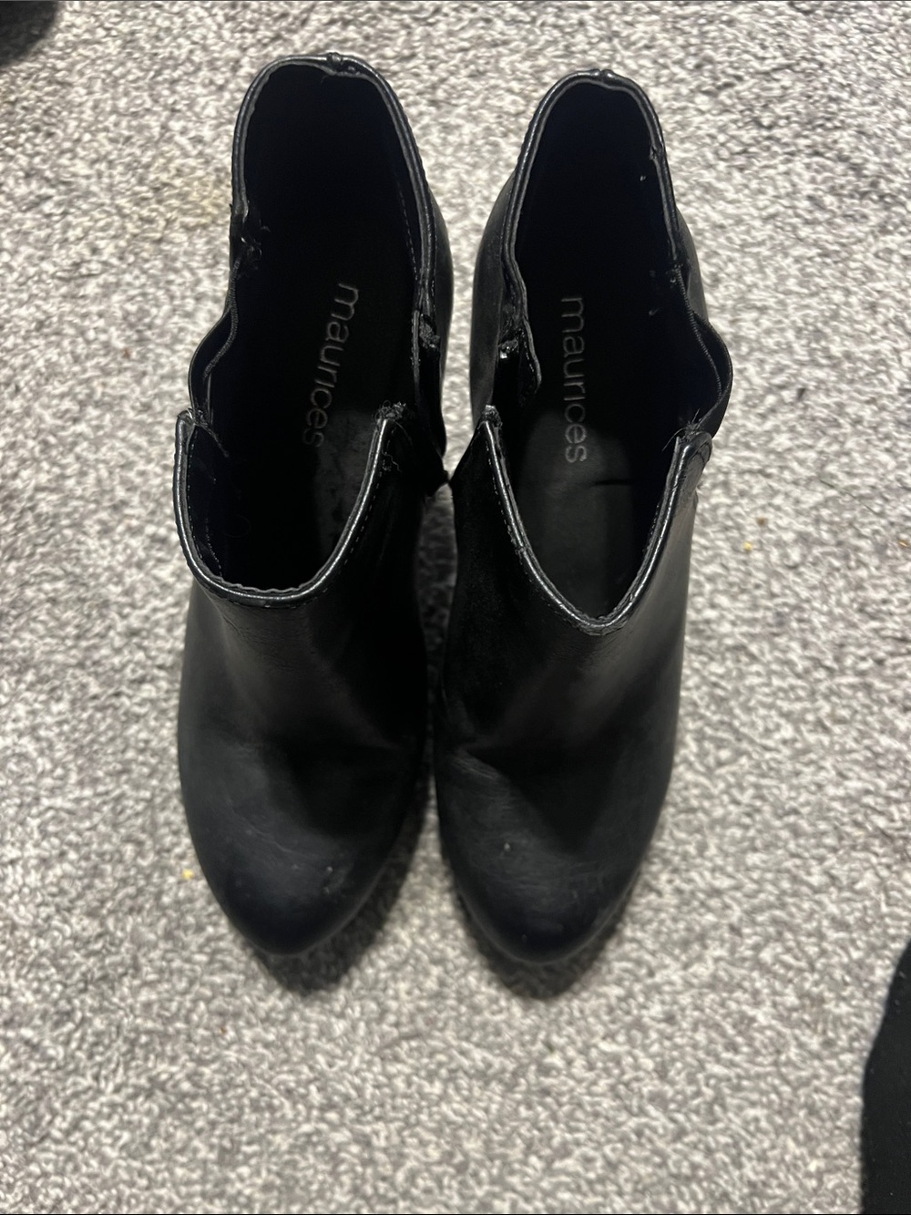 Maurices Black V-Cut Ankle Booties